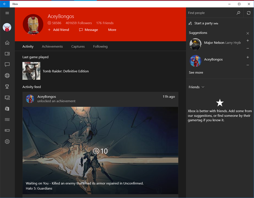 Xbox app and streaming